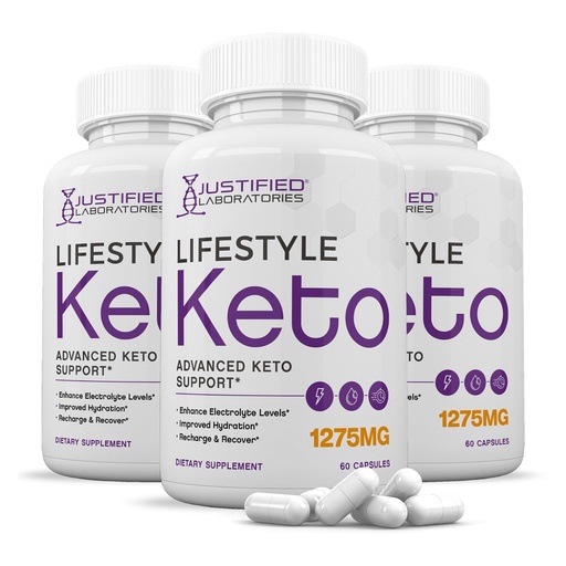 [BRSROBD5B5YA2DTB] Justified Laboratories Lifestyle Keto - 60 Capsules, Pack of 3 - Ketogenic Support from Apple Cider Vinegar, Green Tea Leaf, Vitamin C, Vitamin D3 & Extra Virgin Olive Oil - 90 Servings