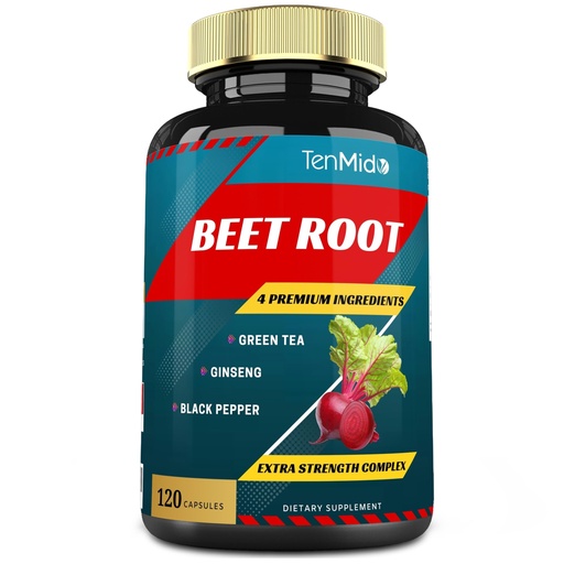 [BRSW2ZYCOVYQOETD] Beet Root Extract Capsules, 4 Months Supply & Green Tea, Ginseng, Black Pepper | Increased Energy, Athletic Performance Supports, Boosts Stamina | Nutritional Workout Supplements