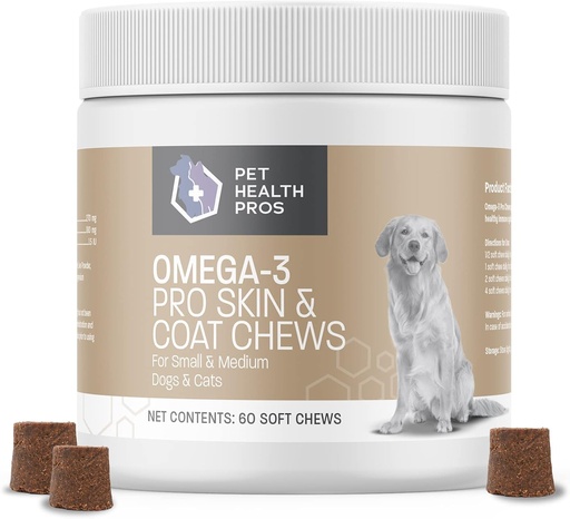 [BRSW2HD5O4MRS2AU] Omega Bites for Dogs - Chewable Fish Oil Supplement with Omega 3 Fatty Acids and Vitamin E for Joint Health and Skin & Coat Health - 60 Count