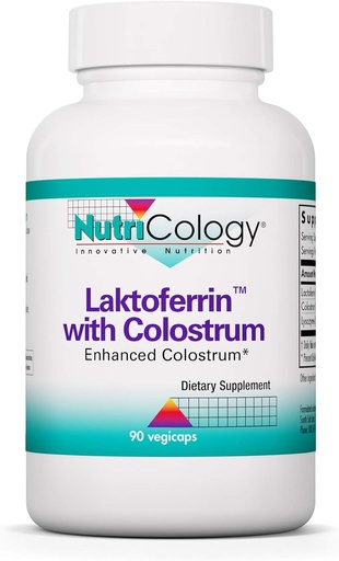 [BRSWIYT3PMMWYCDK] Nutricology Laktoferin with Colostrum Supplement - Lactoferrin, Bovine Colostrum, Imunoglobulín, Lyzozyme, IgG, IgM, IgM, Rastlinné kapsuly - 90 Počet