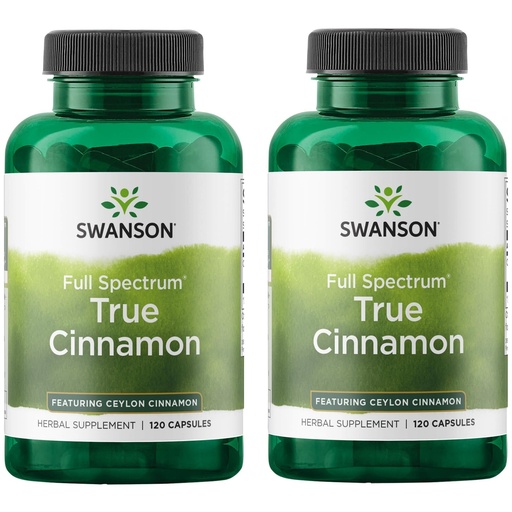 [BRSRMEIFOZ7W22T6] Swanson Full Spectrum True Cinnamon - Herbal Supplement - (120 Capsules, 300mg Each) 2 Pack