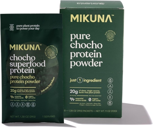 [BRSRMAQEBAHAECLO] Mikuna Chocho Superfood Olbaltumvielas, augu proteīna pulveris, Travel Packs - Vegan, bez lipekļa, 3g Neto Carbs vai mazāk, un biopieejams, ne-izolāts (8 Kalpo, Pure Chocho)