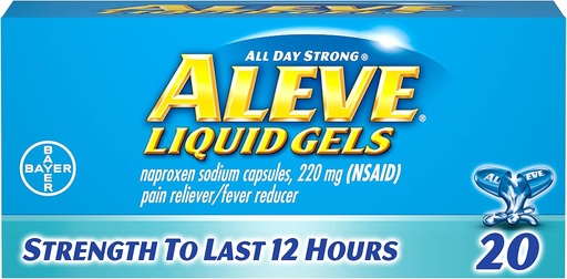 [BRSW2FL2A55RUDQ6] Aleve Liquid Gels 20 ea (pakkaus 3)