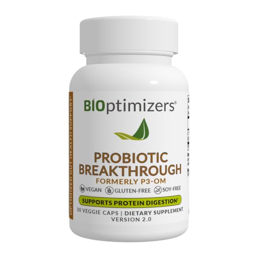 [BRSWYZA7B4OQI3DO] BIOptimizers Probiotic Breakthrough – Lactobacillus Plantarum OM Probiotics & Prebiotics Health Supplement for Gut, Digestive & Immune Support Probiotics for Women Men Elderly– 30 Vegan Capsules