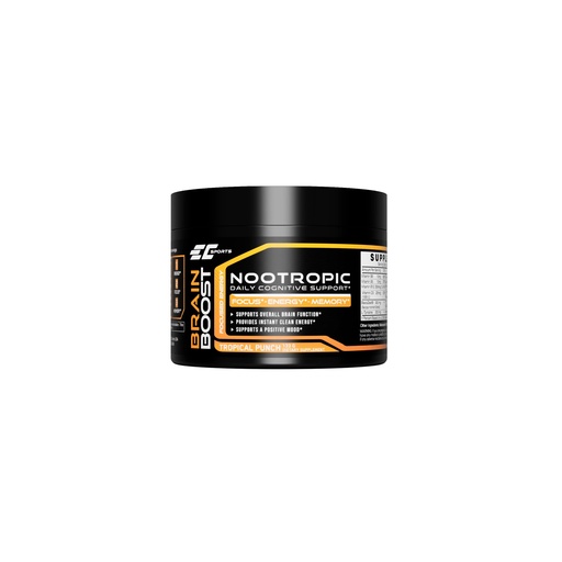 [BRSWYAT4OZ7RGFA6] EC Sports Brain Boost Tropical Punch Nootropic Supplement for Focus, Faster Processing, Instant Energy & Performance w/ 18 Nootropics - 30 Servings