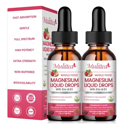 [BRSROYAOBYPA2CAZ] Magnesium Glycinate Liquid, High Potency Magnesium Glycinate & Whole Food Nutrition, Sugar Free Vegan Non-GMO Complex Supplement Promotes Nerv,Relaxation,Muscle,Sleep Support*