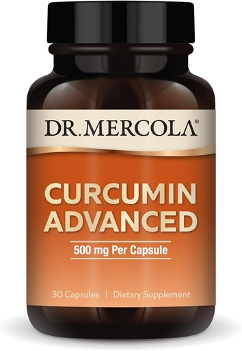 [BRSWIFIMBN7BM3LK] Dr Mercola Curcumin Advanced - 500 mg kurkumiini juureekstrakt - 95% kurkuminoidid - nägemise tervise, seedimise ja fookuse jaoks - püsiv vabanemine - mitte-GMO, gluteenivaba ja sojavaba - 30 kapslit (30 portsjonit)