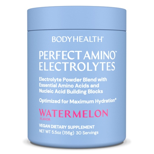 [BRSRMHAKOEMRYAD5] BodyHealth PerfectAmino Electrolytes Powder No Sugar, Keto Sugar Free Fasting Electrolytes Drink Mix, Hydration Powder with Trace Minerals - Watermelon - 30 Servings