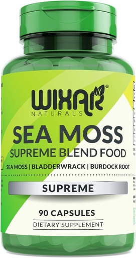 [BRSWYGIPBMIGMC3O] Organic Sea Moss Capsules - Bladderwrack with Burdock Root Capsules - Irish Seamoss Pills - Stronger Than Sea Moss Gel - Dr Sebi Inspired - Raw Sea Moss Powder - Irish Moss (90 Caps)