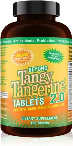 [BRSWKYAZBICRKDLU] Youngevity Beyond Tangy Tangerine 2.0 Multi-Vitamin & Mineral Complex - Made with Natural & Whole Foods | 160,000 ORAC | 120 Tablets - 2-Pack