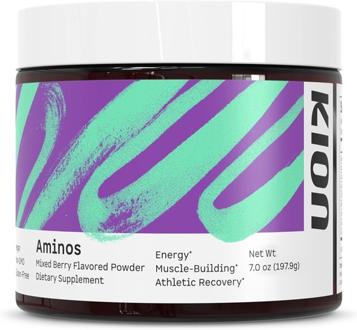 [BRSWGHYRCJYWCET6] Kion Aminos - Essentielle Aminosyrer Supplement, essensielle Aminosyrer pulver for muskelgjenvinning, BCAA EAA Ingen koffein, Aminosyre pulver, essensielle Amino energi - 30 Serveringer, Blandet Berry