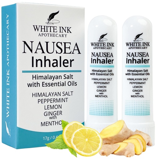 [BRSWYED5O56RUEY2] White Ink Nausea Relief Essential Oil Inhaler | 100% Natural | Travel | Motion or Morning Sickness | Pregnancy | Upset Stomach | Queasiness | Chemotherapy