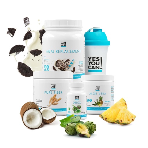 [BRSRMYI2AQMBGYLJ] Yes You Can! Detox Plus Kit (Meal Replacement Cookies and Cream, Aloe Vera Pineapple) - Complete Meal Replacement Powder, High Energy Shake Booster, Aloe Vera Detox Supplement, Health Transformation