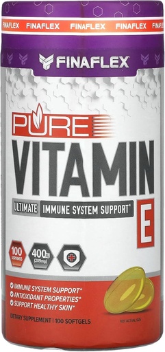 [BRSW2BAPBYIWEHQZ] FINAFLEX Pure Vitamin E - 100 Softgels - Immune System Support, Nourishes & Heals Skin - 100 Servings