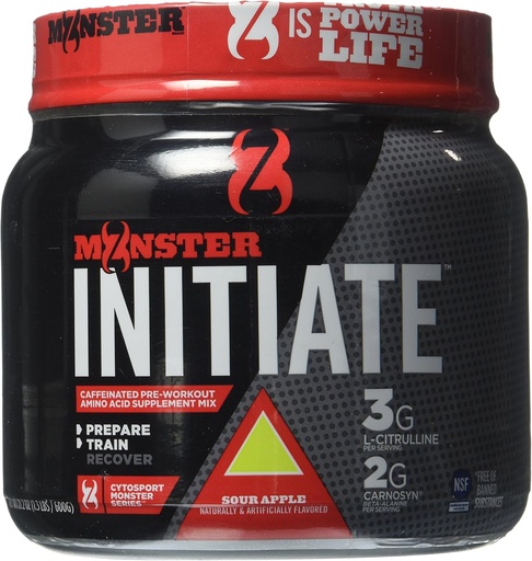 [BRSWKZYGBINQ4EIV] Cytosport Monster Initiate Nutritional Drink, Pre Workout Powder, Sour Apple Flavored, 600 Gram (30 Servings)