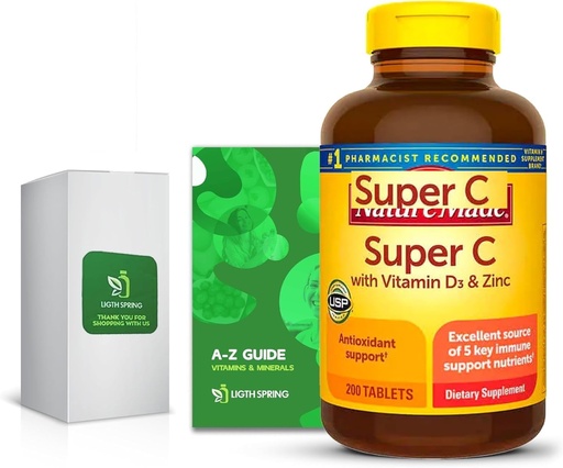 [BRSROBQ5BUPGKHQ7] Super C with Vitamin D3 & Zinc 200 Tablets with Exclusive A to Z - Better Ligth&Spring Guide (2 Items)