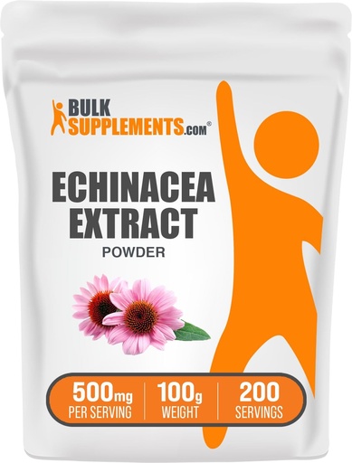[BRSWKED4AEIBMGY3] BulkSuplements.com Echinacea Extraction - Echinacea Ekstraksi, Herbal Support Imune - Vegan & Gluten Free, 500mg per Serving, 100g (3.5 oz) (Paket 1)
