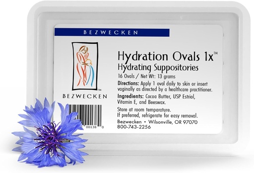 [BRSWGGIQO4BG2G3U] Bezwecken - Hidratación Ovals 1x - 16 Oval Supositorios - Professional Formulado para aliviar a sequedad vaxinal en mulleres menopausais - Seguro, Natural e Libre paraben