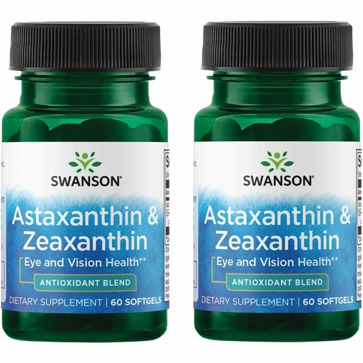 [BRSWGFD3CAHQI3TU] Swanson Astaxanthin & Zeaxanthin Eye Health Supplement for Screen-Heavy Professionals with 4 mg Astaxanthin & 4 mg OmniXan Zeaxanthin (60 Softgels, 2 Pack)