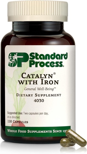 [BRSWIGIMAYIBOFAZ] Standard Process Catalyn with Iron - Supplement for Energy & Metabolism Support - Includes Vitamins A, C & D - Non-Dairy & Non-Soy - 150 Capsules (75 Servings)