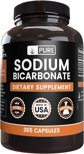 [BRSW2ZIHARYWYCTU] Pure Original Ingredients Sodium Bicarbonate (365 Capsules) No Magnesium Or Rice Fillers, Always Pure, Lab Verified