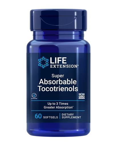 [BRSWIYA5BAAWA2D2] Life Extension Super Absorbable Tocotrienols, Vitamin E as D-Alpha tocopherol, Mixed tocotrienols, Support Hair Growth, Brain Function, Gluten-Free, Non-GMO, 60 softgels