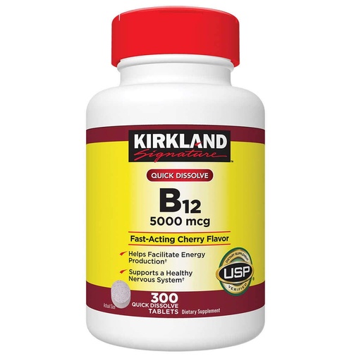 [BRSWIHI5BEFWEALE] Kirkland Signature Quick Dissolve B-12 5000 mcg., 300 Tablets (2 Pack)