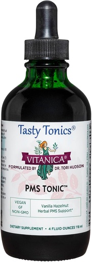 [BRSWKG32CIDBWELA] Vitanica PMS Tonic, Premenstruell støtte og relief, Saint Johns Wort, Dong Quai, Chaste Tree Berry, Wild Yam og mer, Vegansk, 4 Ounce