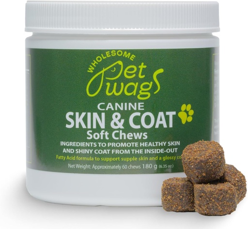 [BRSRAFQNPMIWCYD6] Allergy & Itch Relief for Dogs – Skin & Coat Soft Chews w/Omega-3, Fish Oil, Biotin, Collagen – Reduces Shedding, Promotes Healthy Skin & Shiny Fur – 60ct