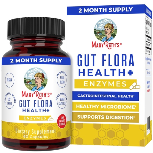 [BRSW2ED3BZ5GAGQ4] MaryRuth’s Gut Flora Health+ Enzymes | Prebiotic & Probiotic Digestive Enzymes for Healthy Gut Biome & Digestive Support | Gastrointestinal Health | CLP Certified | 60 Capsules | Up to 2 Month Supply