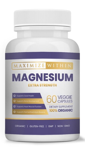 [BRSRAYA3CIIWMHTK] Magnesium Extra Strength Supplement – 600mg Magnesium Glycinate – Supports Bone Health, Muscle Function – Vegan, Non-GMO – 60 Capsules