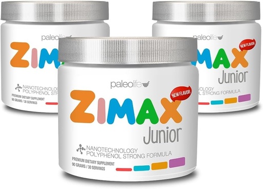 [BRSWGCDRAAMAOAL7] ZIMAX Junior Super ANTIOXIDANT per bambini e adolescenti tra 4 e 16 anni - 100% naturale con vitamina c, magnesio e vitamina d3 - Curcumina ad alto assorbimento, zenzero + minerali