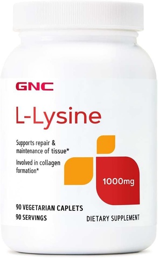 [BRSWIEITOECACADM] GNC L-Lysine 1000mg - 90 Bảng rau (90 Phục vụ)