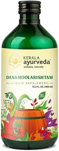 [BRSWYZIRAB7A43DU] Kerala Ayurveda Dasamoolarishtam - Suplemento líquido ayurvédico para la digestión saludable, energía equilibrada y respiración saludable, 15.21 Fl Oz