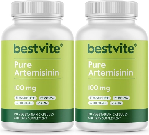 [BRSWGBABOIPAYGT2] BESTVITE Артемізин 100мг (240 Вегетаріанські капсули) (2-Pack) - Ні Стерати - Немає флоутичних агентів - Vegan - Gluten Free - Не GMO