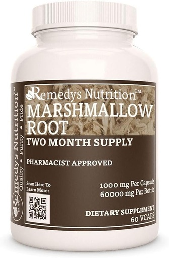 [BRSWYZYFBYHWOCYV] Remedy's nutrition Marshmallow Root | 1,000 mg, 60 Vegan Capsules Herbal Dietary Supplement | Two Month Supply