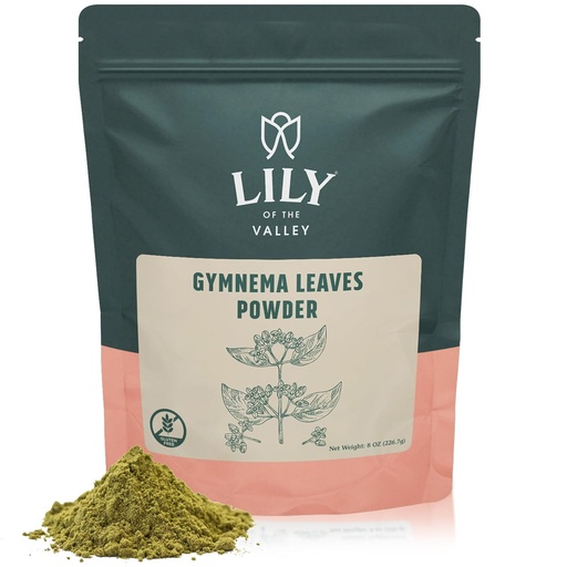 [BRSROAQ3CJ5AG23G] LILY OF THE VALLEY Gymnema Sylvestre Leaf Powder - Herbal Gurmar Powder - Vegan & Gluten-Free - Packed in Resealable Pouch (8oz, 226g)