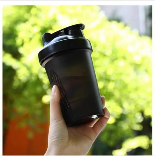 [BRSRAZDQB56QGCDG] CHNLML Protein Shaker Bottle 400ML/16Oz w. Shaker Ball for Protein Shake, Shaker Bottle with Mixing Ball, Leak-Proof, BPA-Free, for Gym, Workout, Juice Mixer (Black/Black Body, 16Oz-400ML-1Bottle)