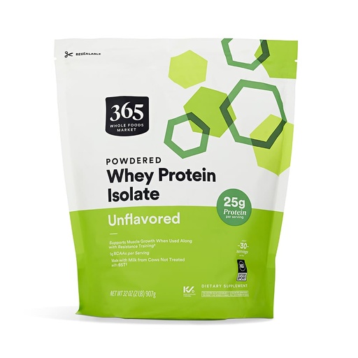 [BRSROA32DIJWKHT2] 365 by Whole Foods Market, Whey Protein Isolate, Unflavored, 32 Ounce