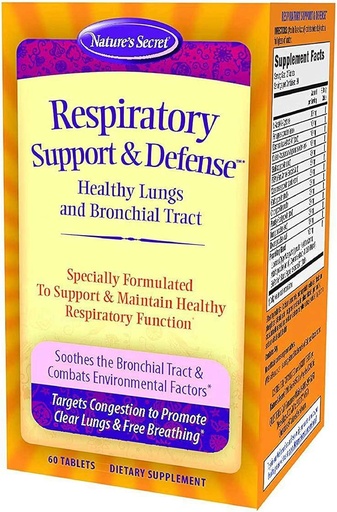[BRSWIYT3BIMQC236] Nature's Secret Respiratory Support & Defense Tabs-60 ct