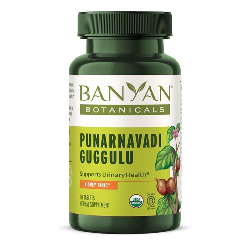 [BRSWIZ3RAIEBU23A] Banyan Botanicals Organic Punarnavadi Guggulu – Systemic Fluid Balance & Kidney Support Supplement – with Guggulu Resin & Punarnava for Joint Comfort & Urinary Health – 90 Tablets – USDA Organic