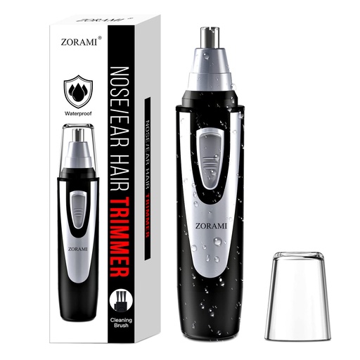 [BRSW22QHCAARMCDG] Ear and Nose Hair Trimmer Clipper - 2026 Professional Painless Eyebrow & Facial Hair Trimmer for Men Women,Battery-Operated Trimmer with IPX7 Waterproof,Dual Edge Blades for Easy Cleansing Black
