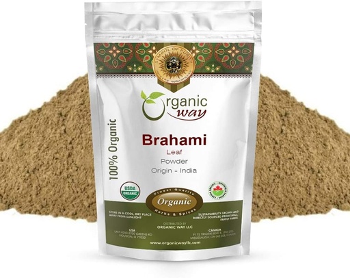 [BRSWYAQNCAHRSETD] Organic Way Brahmi Leaf Powder (Bacopa Monnieri) - Organic & Kosher Certified Aviation 124; Raw, Vegan, Non GMO & Gluten Free Aviation 124; USDA Certified Aviation 124; Original - India (16 Oz)