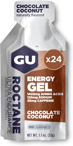 [BRSWKEITOF7QAYLO] GU Energy Roctane Ultra Endurance Energy Gel, Vegan, Gluten-Free, Kosher, and Dairy-Free On-The-Go Sports Nutrition for Running, Biking, Hiking or Skiing, Chocolate Coconut,24-Count