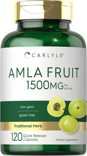 [BRSW2AAYOUMWK236] Carlyle Amla Cápsulas 1500mg □ 120 Contagem de frutos de Amalaki □ Suplemento de extrato de ervas