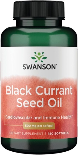 [BRSWIYT7PMNGA3AZ] Swanson Black Currant Seed Oil - Herbal Supplement Promoting Immune System & Heart Health Support - Natural Formula Supporting Joints Health - (180 Softgels, 500mg Each)