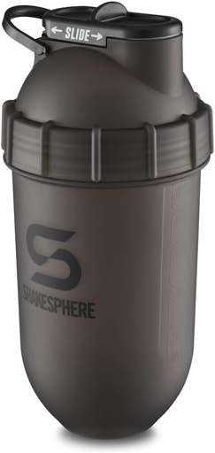 [BRSWGGANB5YQKF3D] SHAKESPHERE Shaker Bottle - 24oz Leak Proof Protein Shaker Bottle for Pre Workout, Smoothie, and Powder Drink Mixes, No-Blade Mixer for Gym, BPA-Free, Easy Clean & Easy to Carry (Frosted Black)