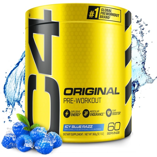 [BRSWIB35OV5WKGTM] C4 Original Pre Workout Powder Icy Blue Razz - Vitamin C for Immune Support - Zero Sugar Preworkout Energy for Men & Women - 150mg Caffeine Plus Beta Alanine Plus Creatine - 60 Servings