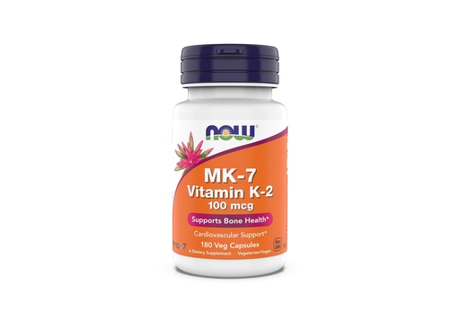 [BRSRAZYEC4OQ2DQU] Now Supplements, MK-7 Vitamin K-2 100 mcg, Cardiovascular Support*, Supports Bone Health*, 180 Veg Capsules