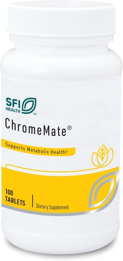 [BRSWIGA7DIGRG23Y] Klaire Labs SFI Health Chromemate - Chromemate Chrometium Polynikotinát 200mcg kiegészítés - Bioelérhető króm Niacinnal - Hipoallergén (100 tabletta)